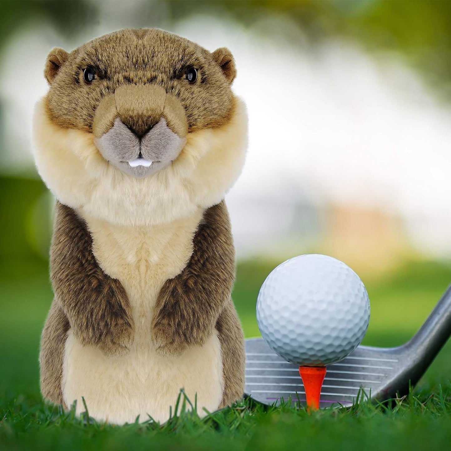 Golf Club Covers, Gopher Golf Club Head Covers for Clubs, Novelty Realistic Headcover Animal Plush Utility Golf Club Protector Gifts for Men