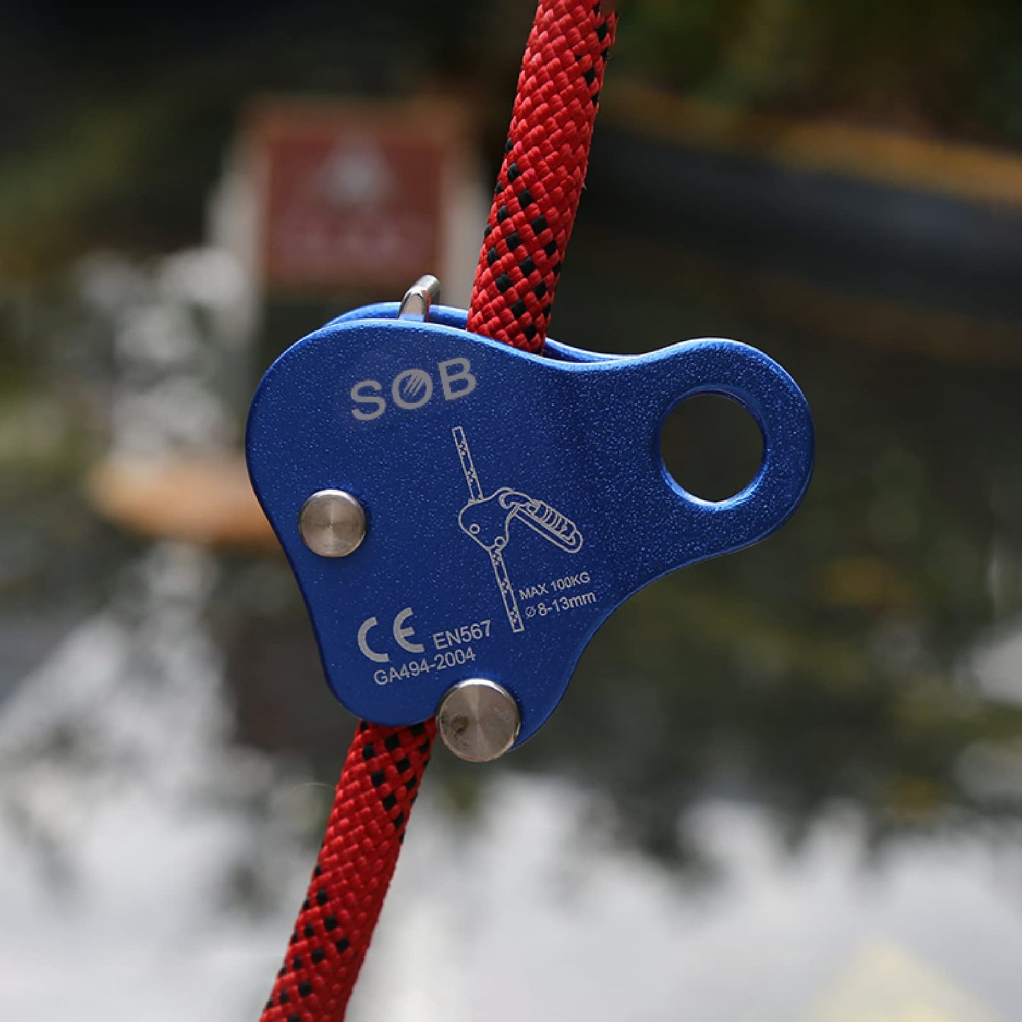 TRIWONDER Climbing Ascender Fall Protection Rope Grab Belay Device Gear Aluminum Alloy Self-Locking for Rock Tree Climbing Arborist Caving Rescue (Black)