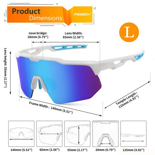 FEISEDY Sports Sunglasses Cycling Glasses for Men and Women,UV400 Protection Glasses for Baseball Fishing Golf B0069