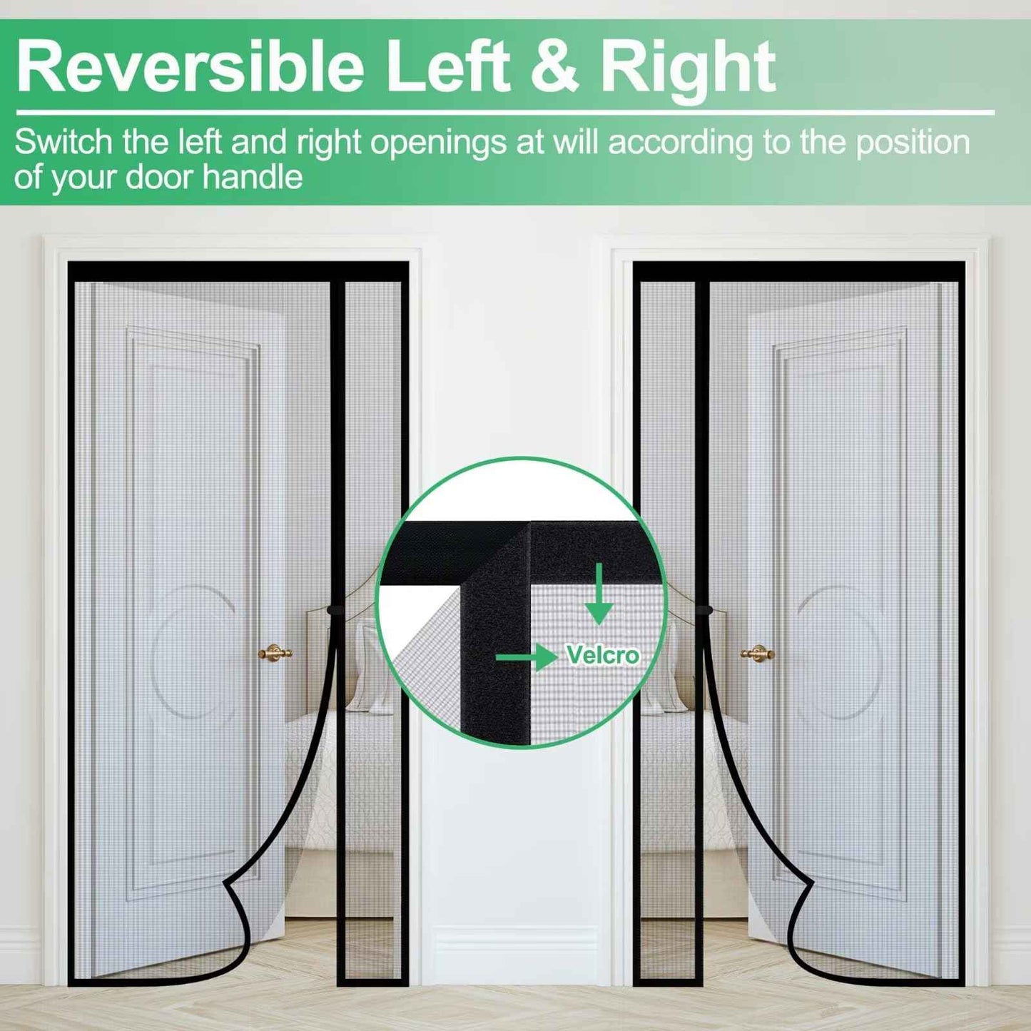 RELIANCER Fiberglass Magnetic Door Screen,Fit Doors Size 30"x78",Auto Close Screen Door Mesh w/Magnets,Left Right Side Opening,Patio Doorway Net Screens,Self-Closing Doors Cover,Doorway Curtain Mesh