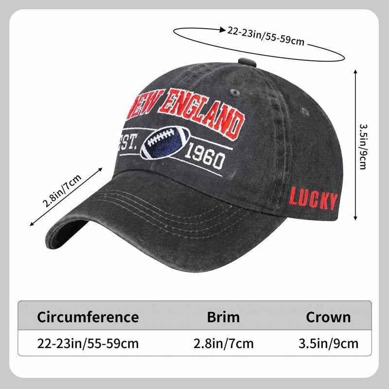 Classic Vintage Embroidered City Baseball Cap Football Style Adjustable Washed Trucker Hats for Men Women Fans Gifts,Style 9