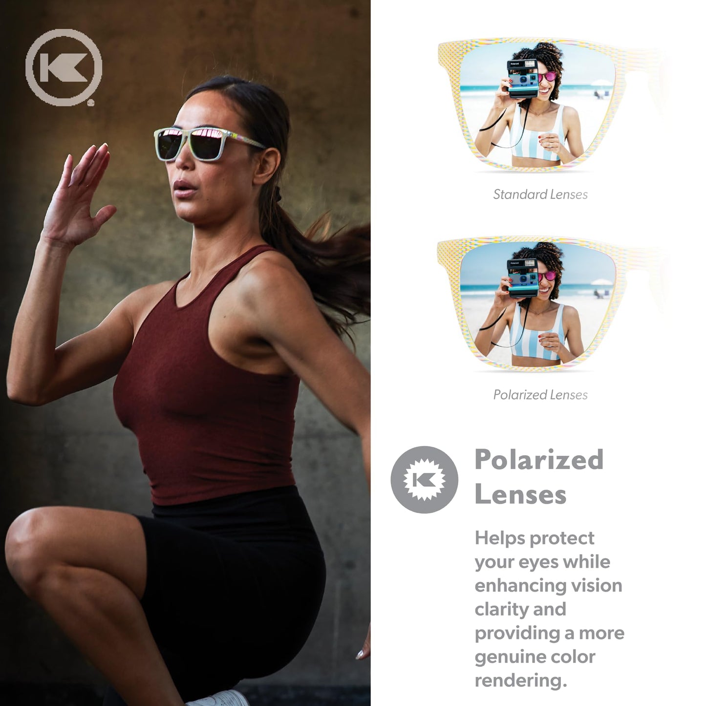 Knockaround Square Polarized Sunglasses for Men & Women - UV400 Protection