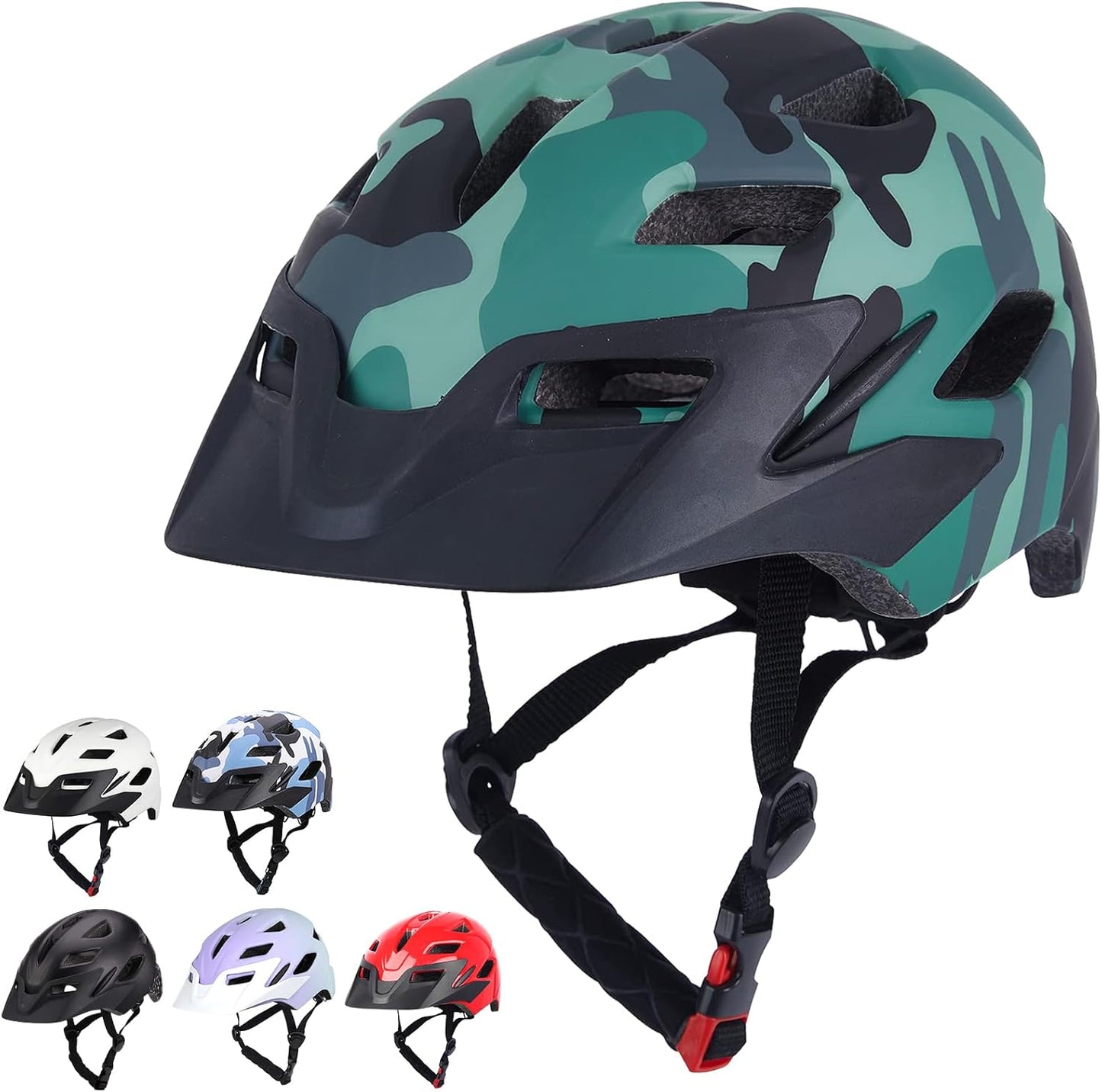 Skiennix Kids Bike Helmet - Adjustable Multi-Sport Safety Gear with Detachable Visor & LED Light | For Ages 3-12