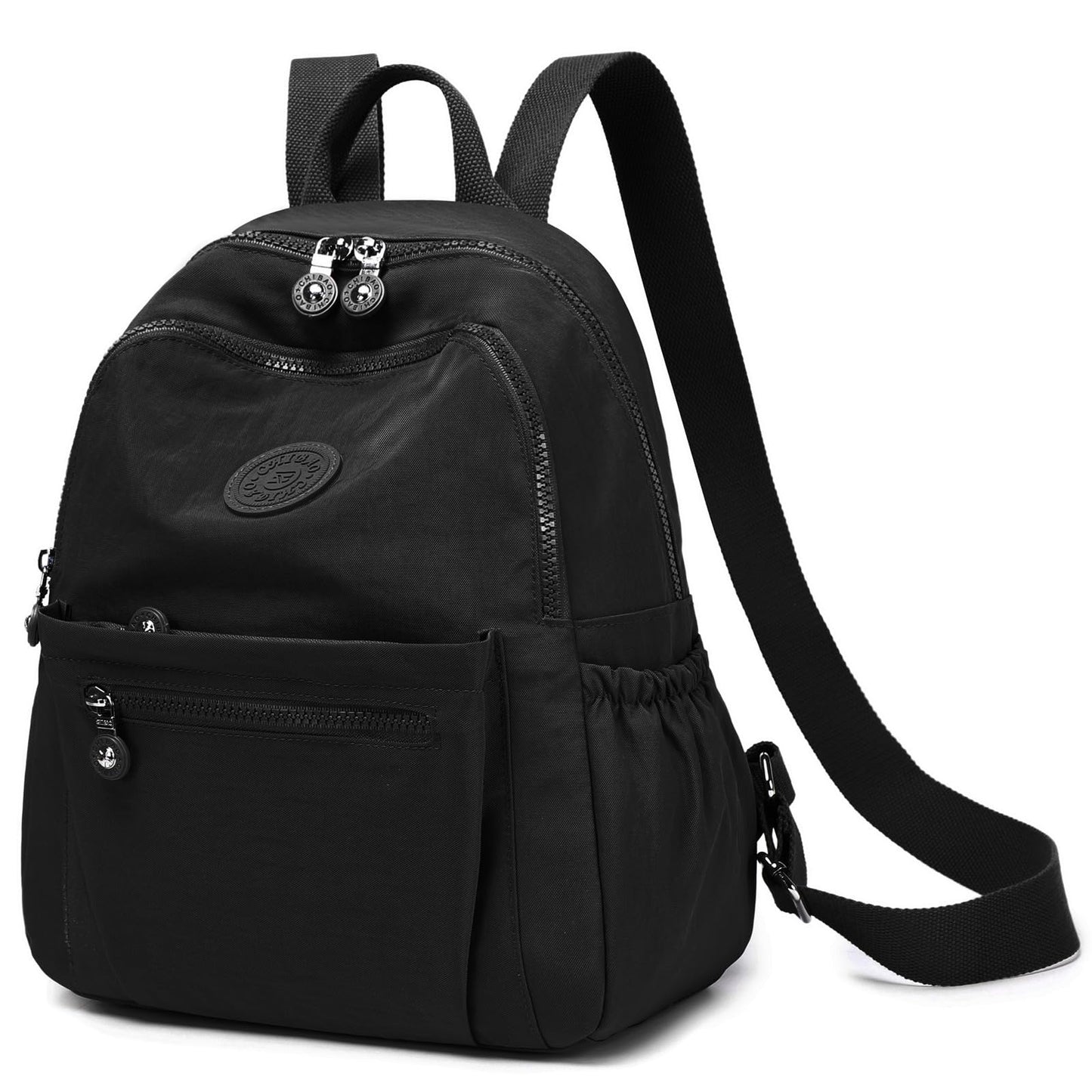 Yvechus Mini Backpack Purse for Women Lightweight Nylon Casual Bag Small Daypacks for Work Travel (A Black)