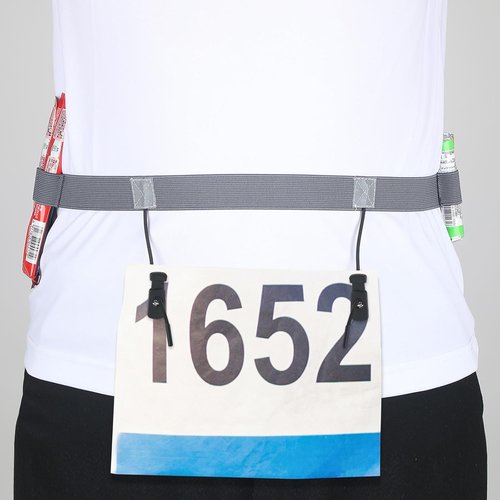 JOVITEC Race Number Belt - 2 Pack with 6 Gel Loops for Running, Cycling & Triathlon Events