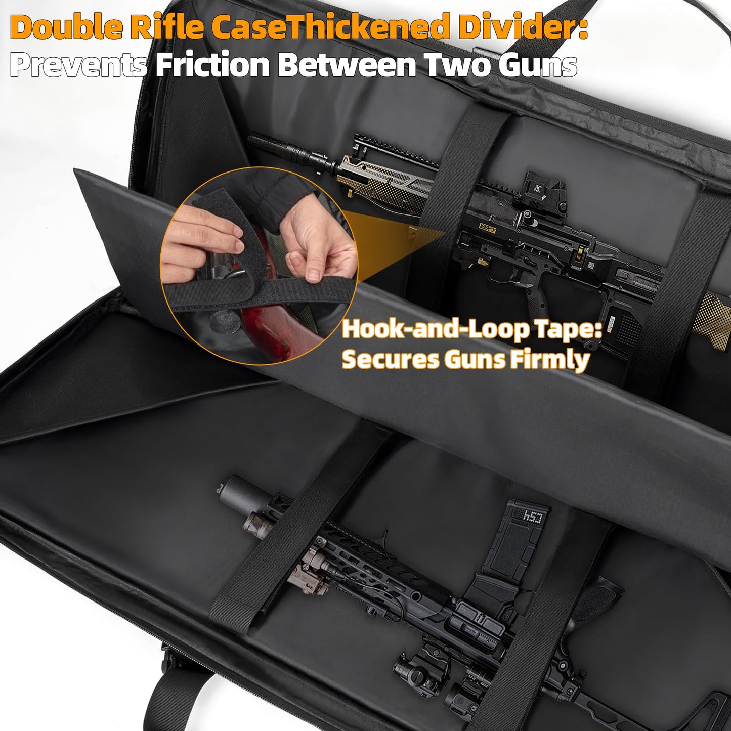 TORIBIO Double Rifle Case Gun Bag 30/34/36/42/46/48/51/55"-48" x 12" Black