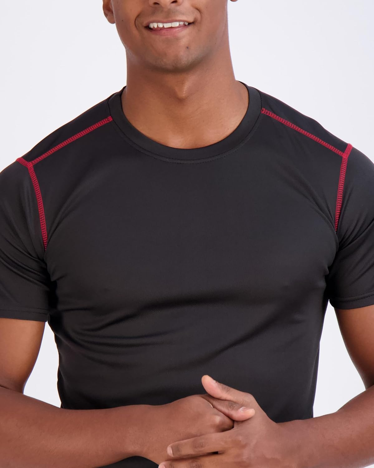 Real Essentials Men's Mesh Short Sleeve Crew Neck T-Shirt - 5 Pack Workout Athletic Tee (Big & Tall)