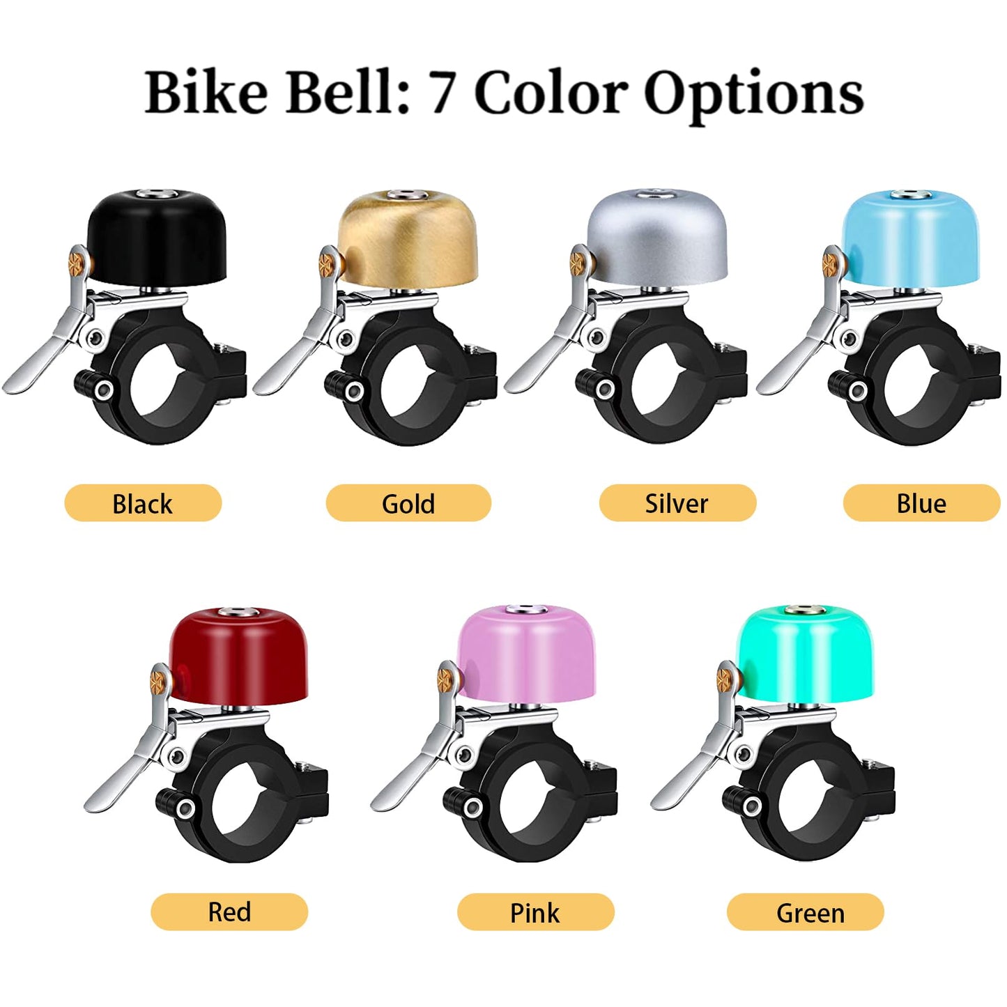 Greallthy Bike Bell Classic Brass Bicycle Bell,Bike Bells for Adults Kids, Loud Retro Bell for Road & Mountain Bikes, Universal Handlebar Fit (Pink).