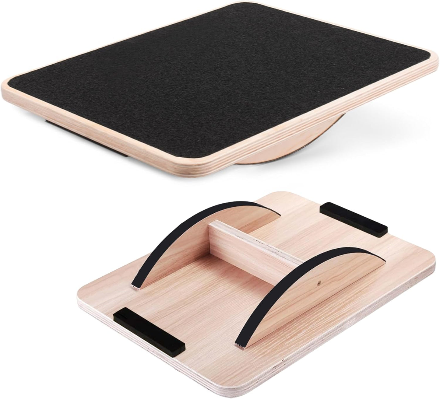 Yes4All 350LBS Wooden Balance Board - Anti-Slip Wobble Board for Leg Workouts | Ideal for Standing Desks