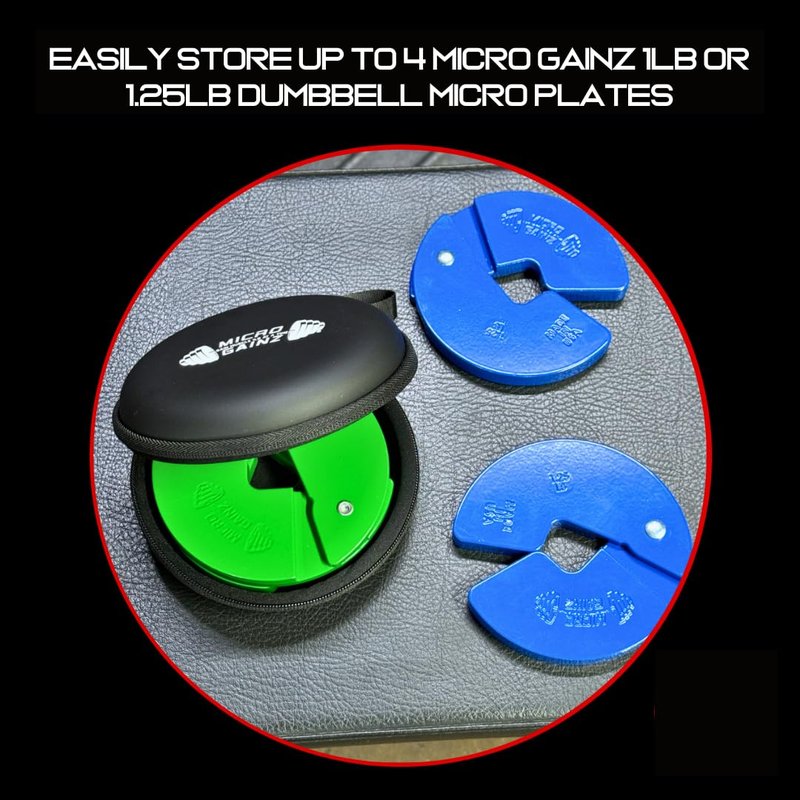 Micro Gainz Hard Shell Carrying Case for 1LB and 1.25LB Dumbbell Micro Plates