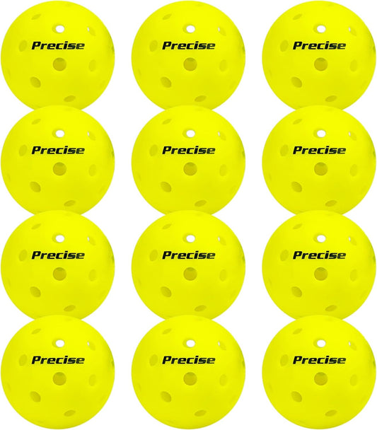PRECISE Pickleball Balls - USAPA Approved Outdoor A 40 Model with 40 Holes for Enhanced Durability