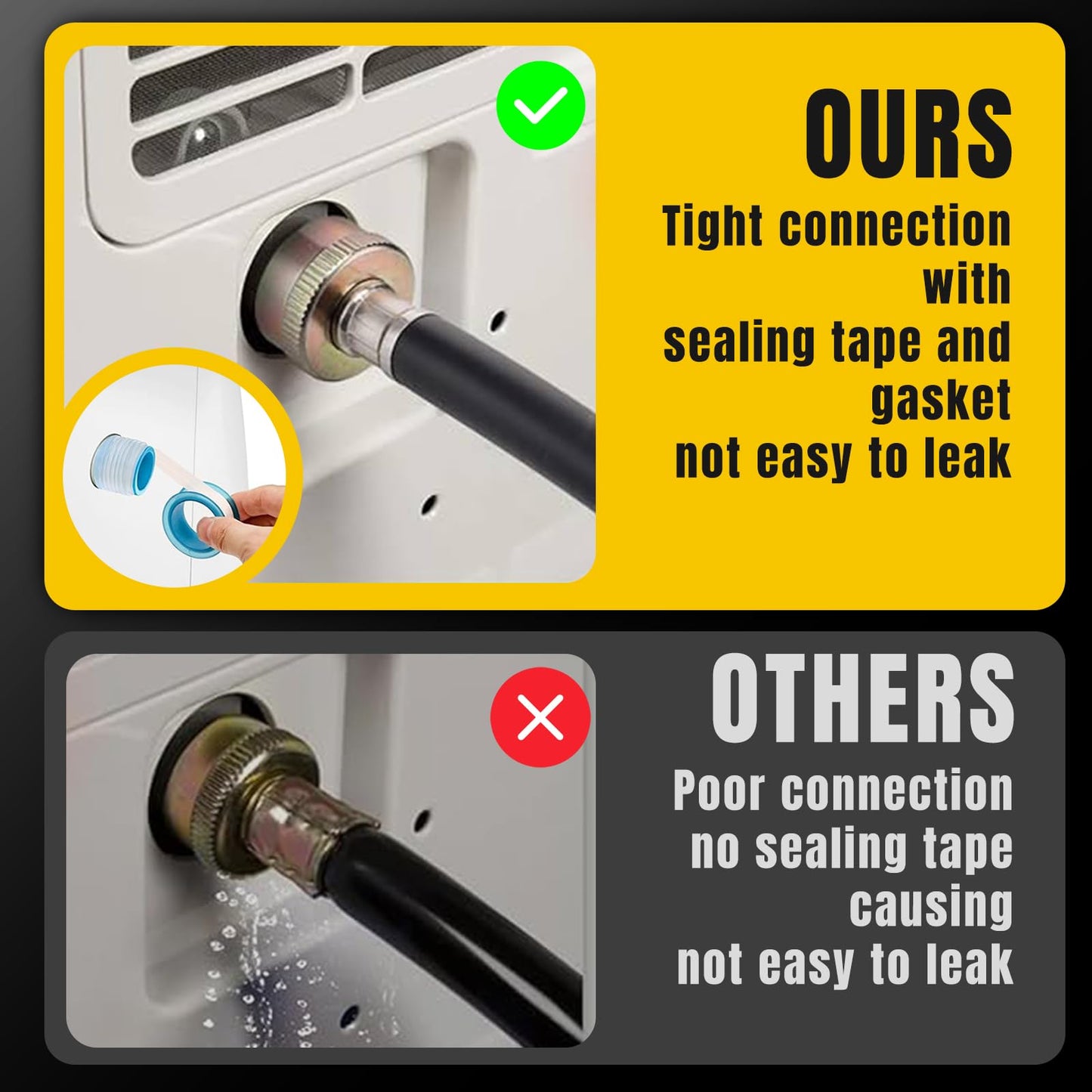 (7 Length Options)5FT Dehumidifier Drain Hose with 3/4 Inch FHT Leak-Proof and Rust-Resistant Connector Portable AC Tangle-Free Thickened Drain Hose Indoor Perfectly Fit Most Dehumidifier Models