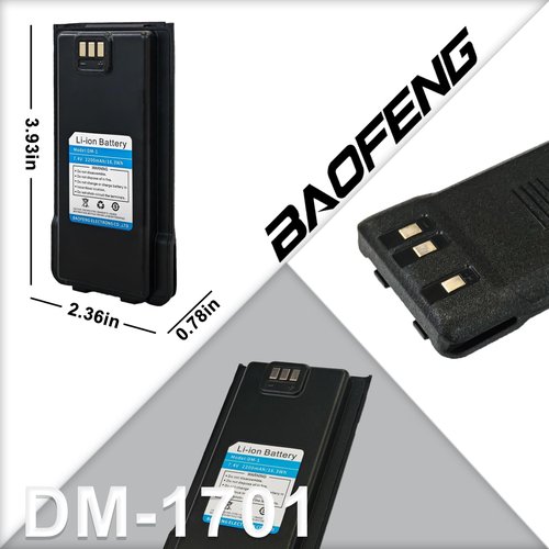 BAOFENG DM-1 Battery for DM1701 DMR Two Way Radio 2200mAh 7.4V Rechargeable 16.3Wh DM-1701 Walkie Talkie Accessories