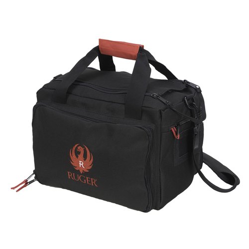 Ruger Shooting Range Bag by Allen Company - Tactical Gun Case w/ Pistol Rug and 6 Mag Pockets - MOLLE Compatible - 11.5" x 7" - Black