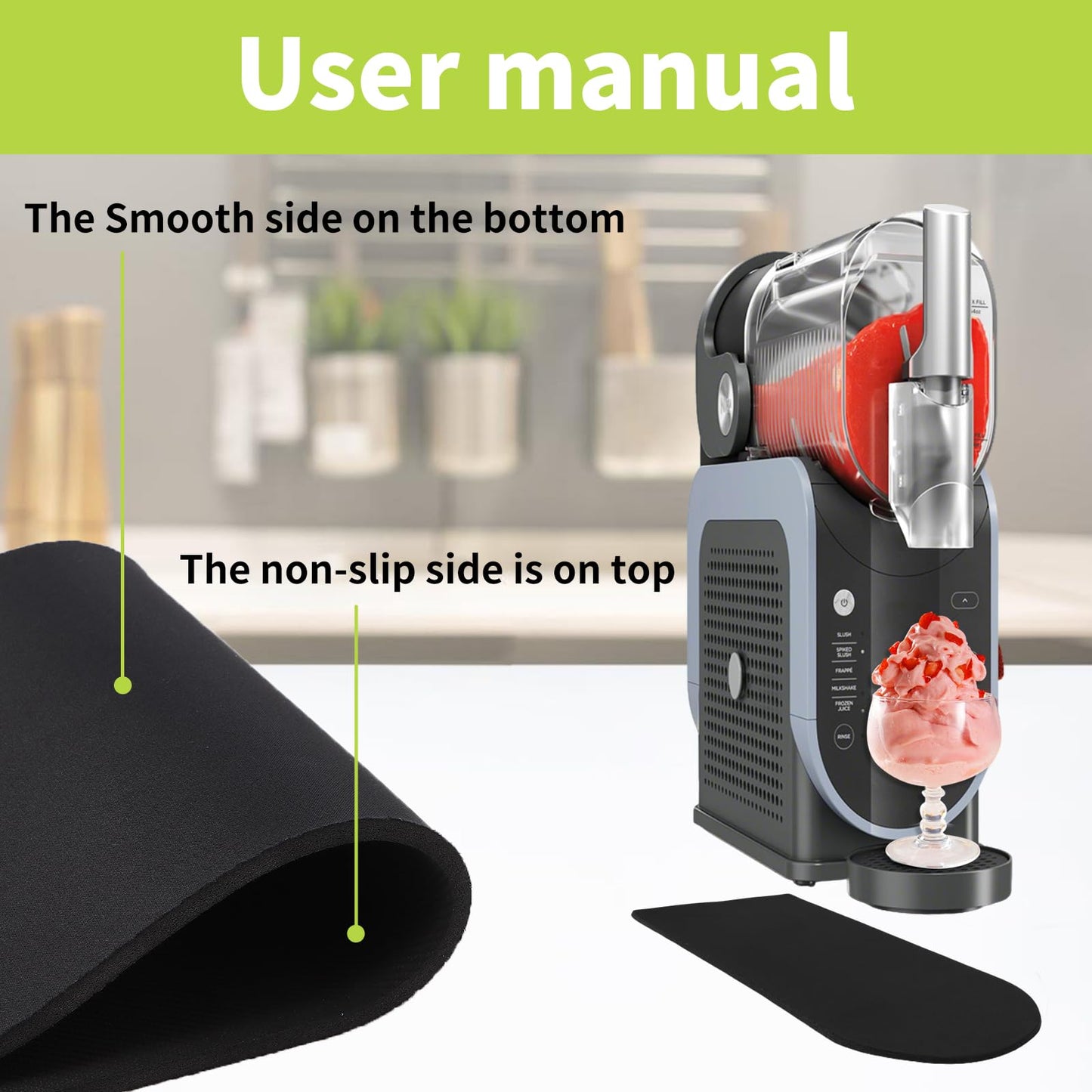 Sliding Pad for Ninja Slushie Machine FS299 FS300 FS301 FS301C - Easily Slide Drink Maker on Table- Slider Mat for Ninja Slushie Machine Accessories