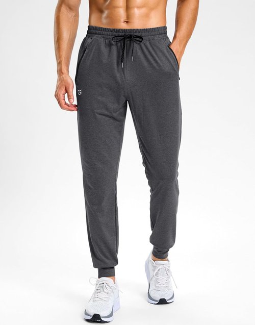 G Gradual Men's Joggers - Quick Dry Stretch Tapered Sweatpants with Zipper Pockets | Athletic Gym Wear