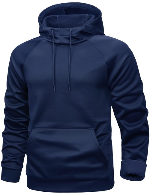 MAGCOMSEN Mens Hoodies Pullover Sweatshirts Soft Moisture Wicking Running Athletic Hoodies for Men With Kangaroo Pocket Navy XL