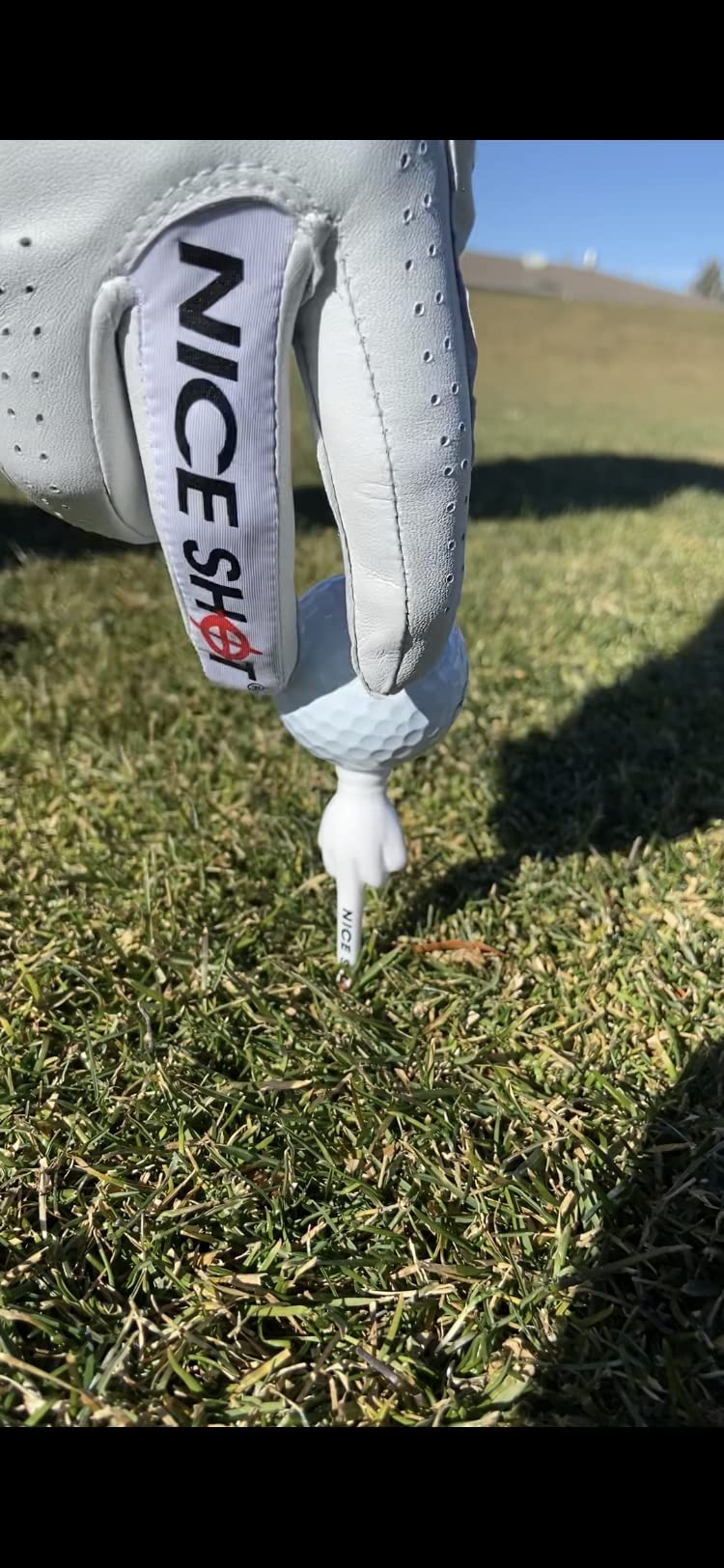 Nice Shot Patented Design Golf Tees - Express Yourself - 3 1/4 Inch Golf Tees - 12 Pack White