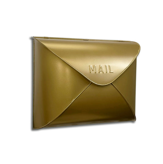 NACH Wall Mount Mailboxes for Outside, 12.5 x 5 x 10 inch Antique Brass Wall Mailboxes for Outside, Waterproof Mailboxes for Outside - Envelope Mailbox