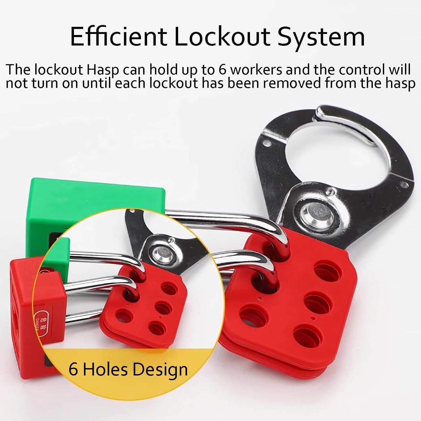 WUWEOT 8 Pack Lockout Tagout Hasp, Tamper-Proof Padlock Hasp, Stainless Steel Lock Out Tag Out Hasp, Impact-Resistant Loto Hasp with Extended Jaw (1.5 Inches)