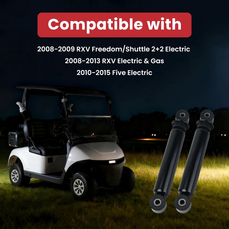RARAYC 2PCS Golf Cart Rear Shock Absorbers Kit Compatible with EZGO RXV 2008-2013 Gas & Electric Models, Replaces # 603637 & 611724