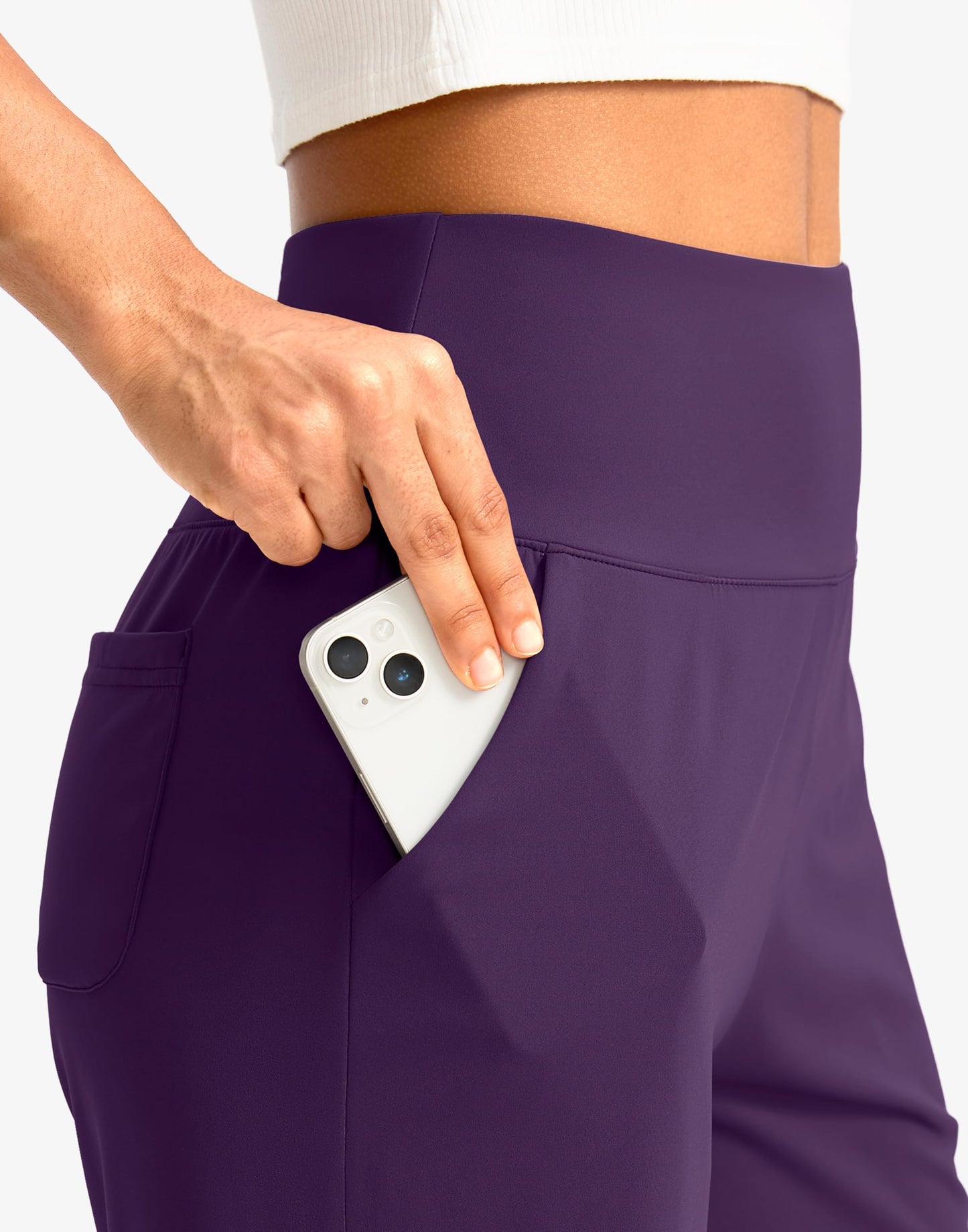G Gradual Women's 9"/7"/5" Bermuda Athletic Long Shorts with 2 Pockets(Purple-L7,3XL)
