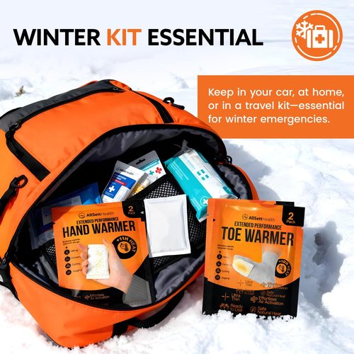 Hand and Toe Warmers Variety Pack – 100 Piece Set with 30 Pairs Hand Warmers and 20 Pairs Adhesive Toe Warmers – Long Lasting Heat Packs for Cold Weather, Work, Skiing, Travel and Stadium Events