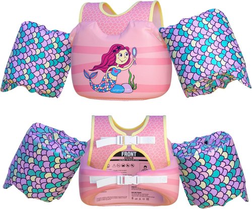 Dark Lightning Toddler Swim Vest - USCG Approved Floaties with Arm Wings for Ages 2-7 | 30-50 lbs