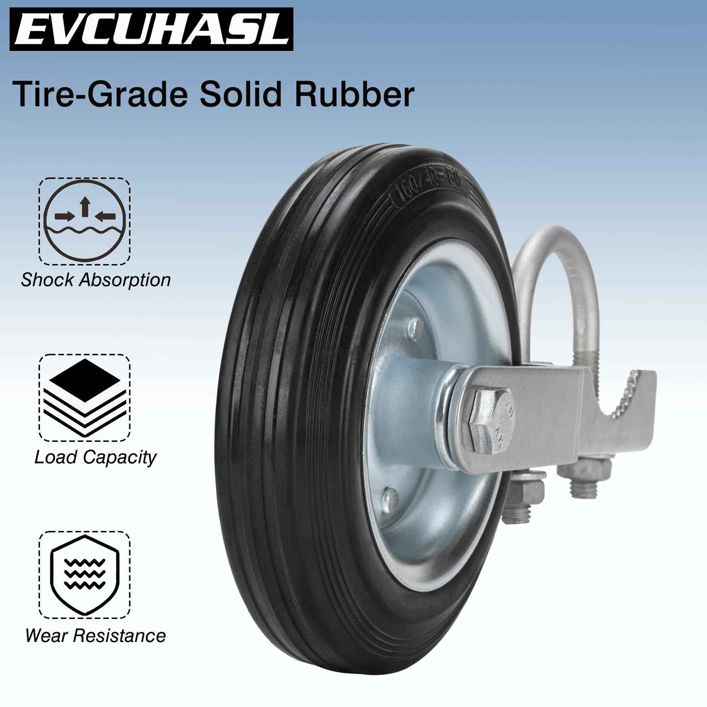 Gate Wheel Supporting Metal Swing Gate with 1-5/8" Thru 2" Gate Frames, 6" Gate Helper Wheels for Metal Tube Fence Gate, Heavy Duty Fence Wheel for Chain Link, Prevent Gate Dragging & Sagging- Black