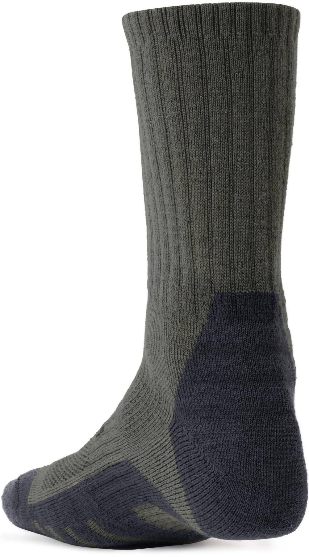 CQR 3 Pack Men and Women Wool Hiking Mid Calf Crew Socks, Moisture Wicking Breathable Outdoor Tactical Cushion boot Socks, Tac 8.5in Soil Green, Medium
