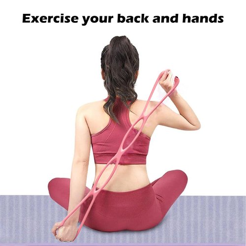 VKSG 4 Ring Adjustable Loop Resistance Bands for Working Out Walk at Home，Workout Bands Exercise Stretch Band for Women&Men Fitness, Yoga, Pilates-Non-Slip, Durable Rubber, Home/Gym Use(Pink)