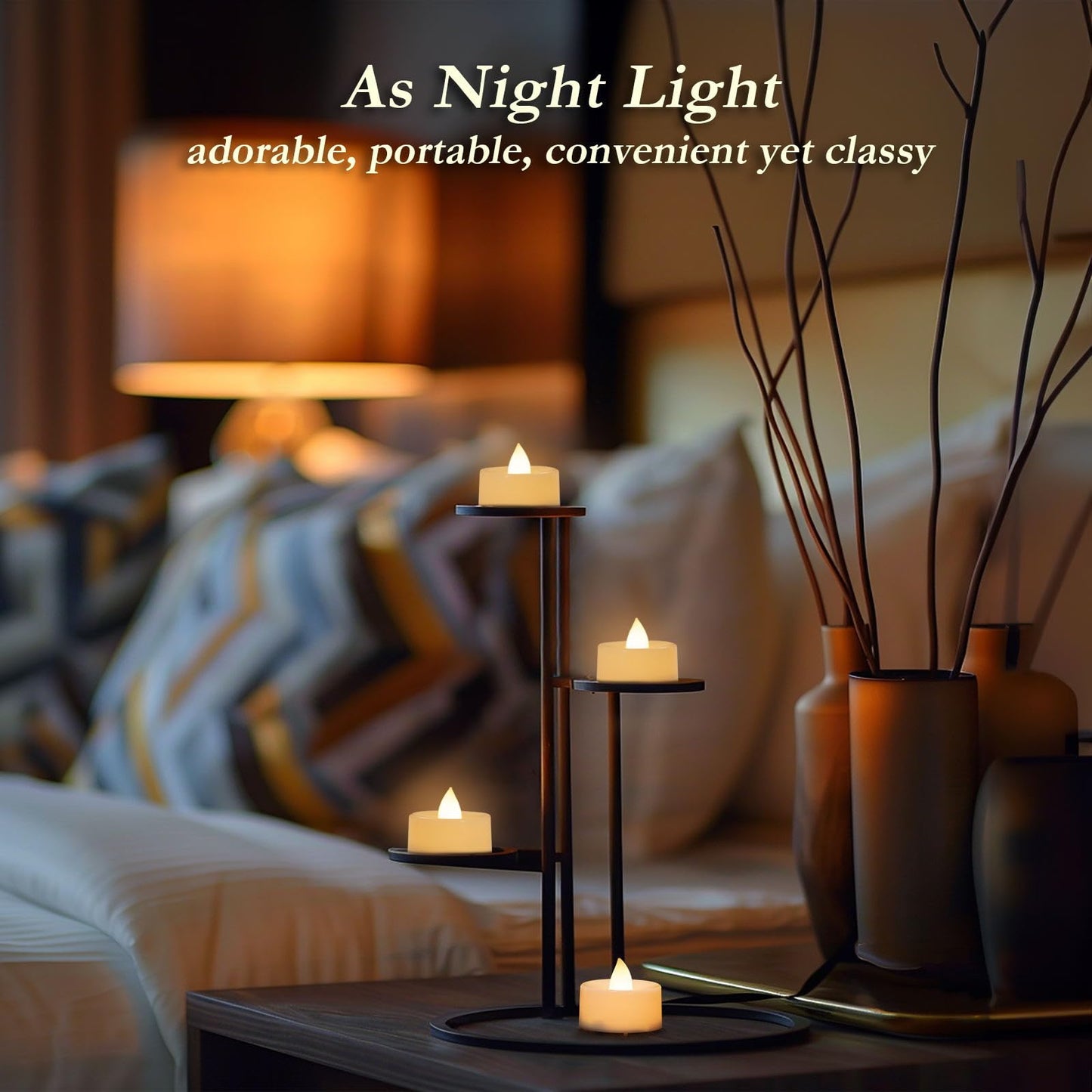 Amagic 50 Pcs Flickering Flameless Tea Lights Battery Operated, 200+ Hours Long Lasting Electric Candle for Wedding Table Centerpiece, Home Decor, Gift, Holiday Decor