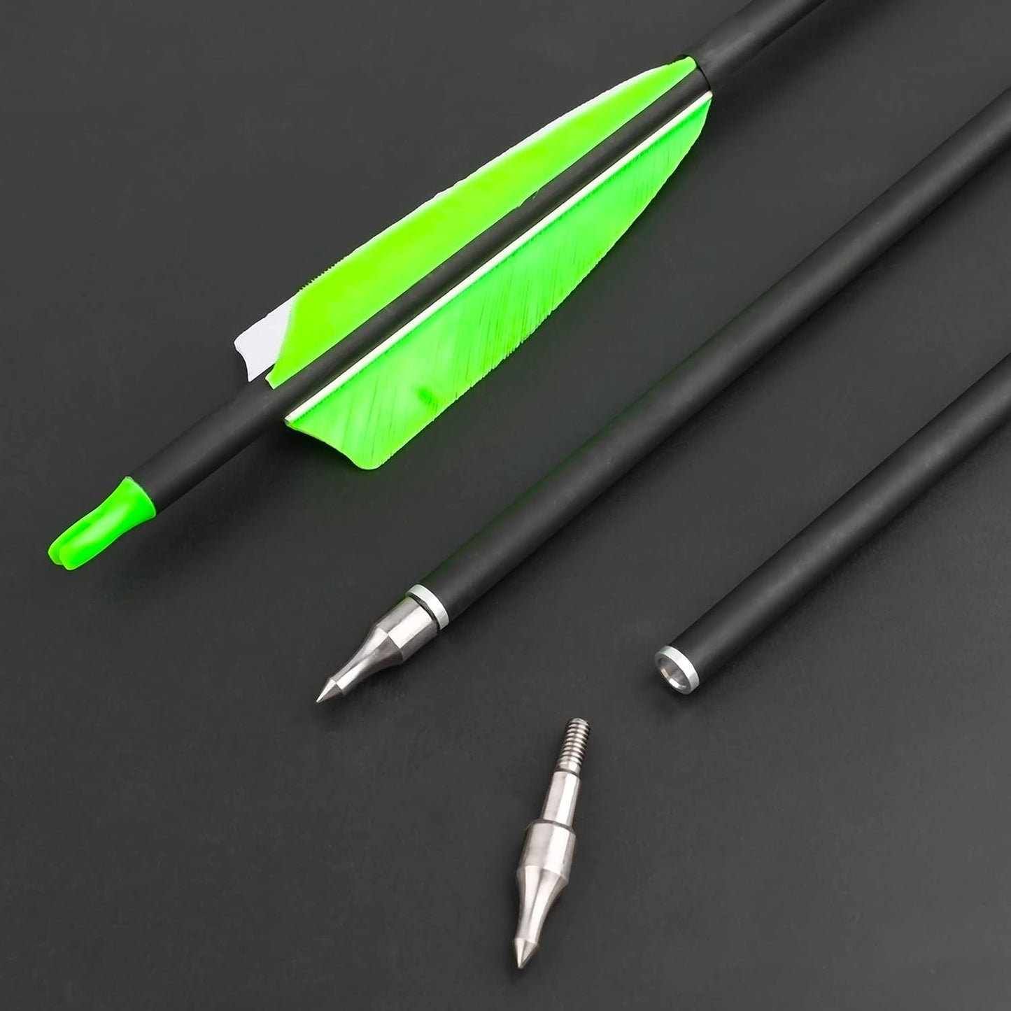 ZSHJGJR 30-Inch Carbon Archery Arrows - 4” Turkey Feathers for Target Practice | Spine 500, 6/12pcs