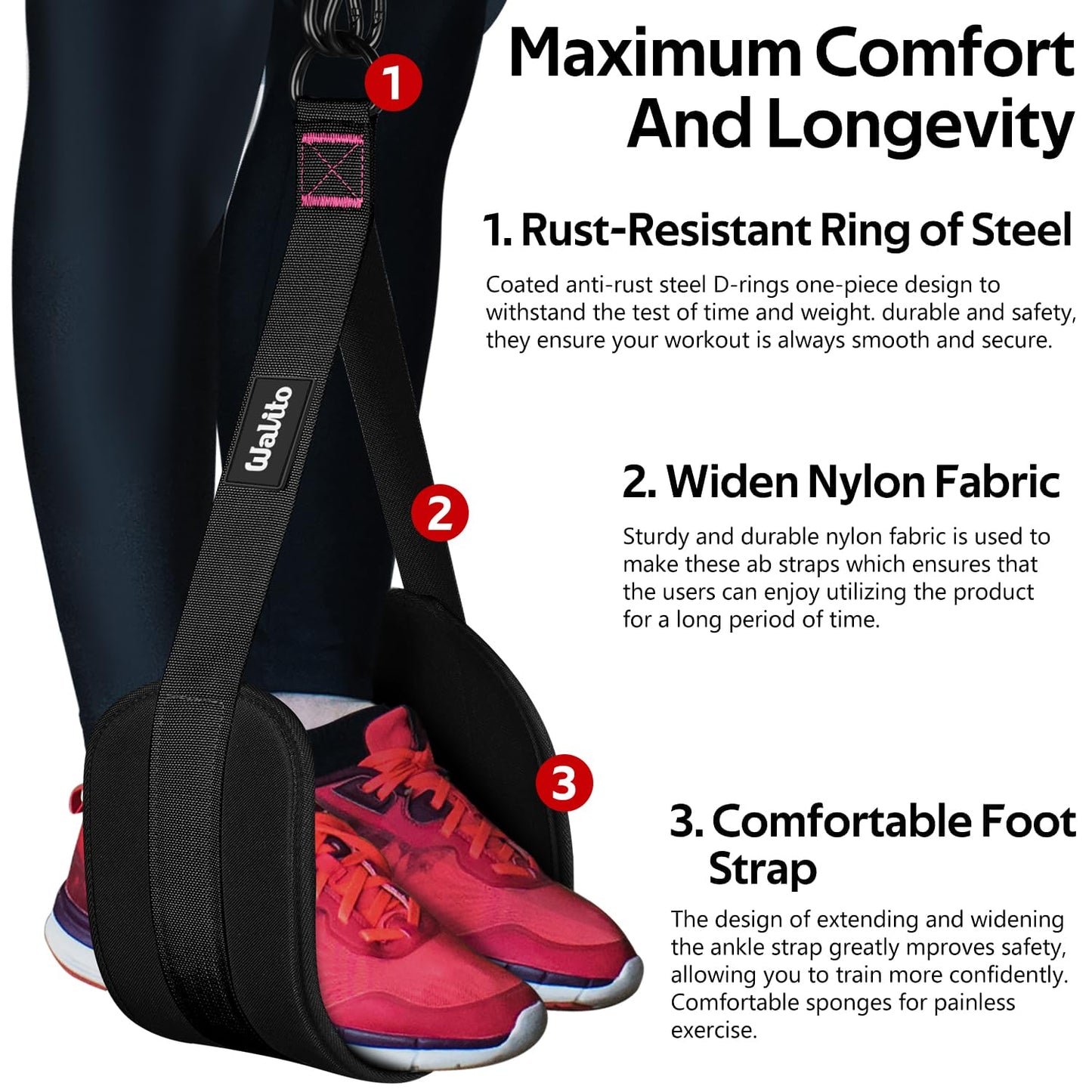 Pull Up Assistance Bands Set, Heavy Duty Adjustable Pull Up Assist Band with Feet Rest, Strength Training Bands for Home Gym Fitness, Pull-Up Bar, Calisthenics and Body Stretching
