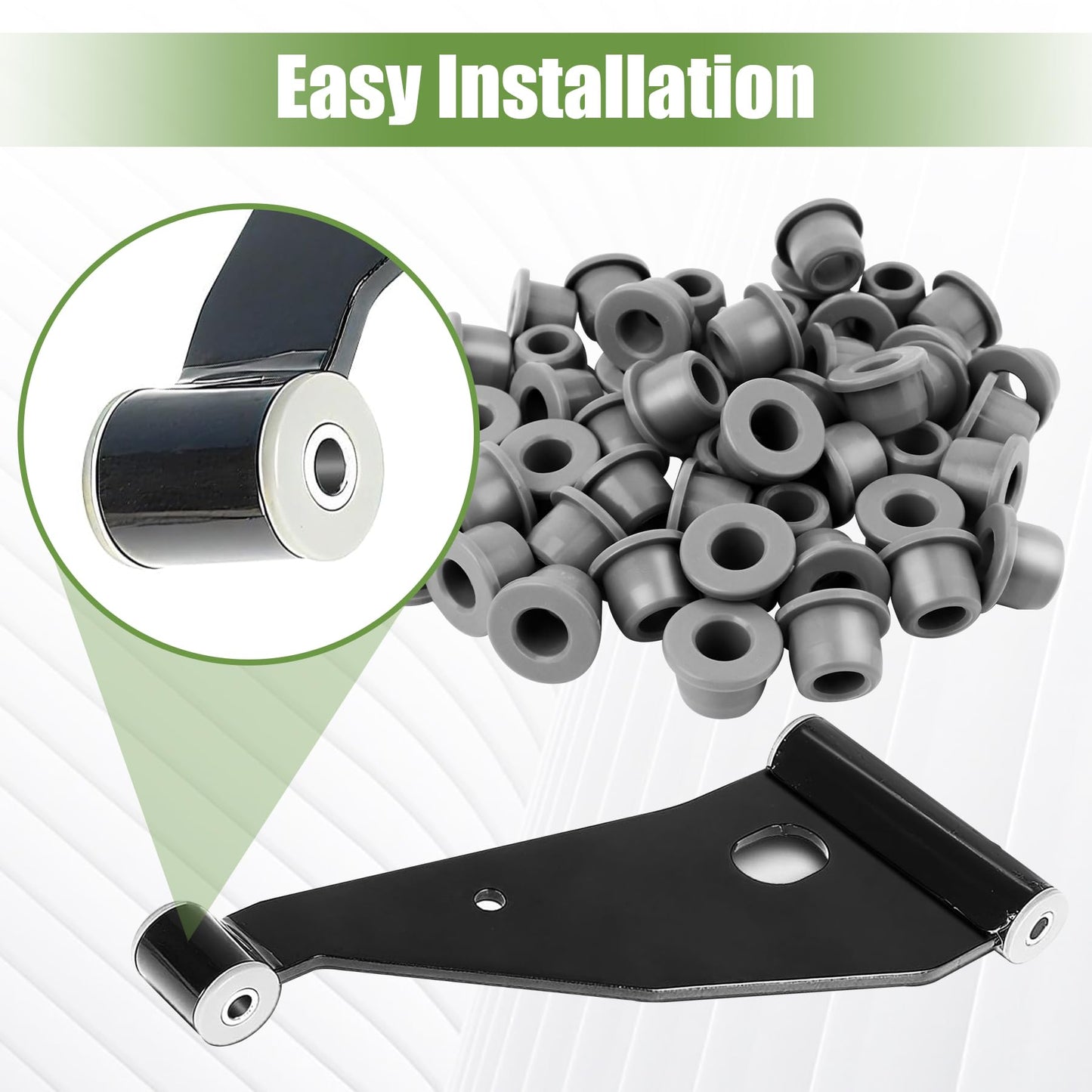 50 Pcs Golf Cart Bushing, Replace for 102956201 1022874011, Compatible with Club Car Precedent Control A Arms and Front Leaf Spring, Gray