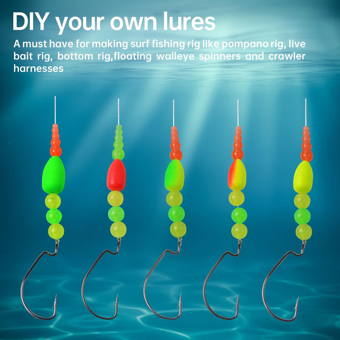 MAFIMOEA 80/60/45 PCS Bullet Fishing Foam Floats Snell Float Surf Pompano Rigs Float for Spinner Rig Making Fly Fishing Strike Indicators for Trout Catfish Walleye