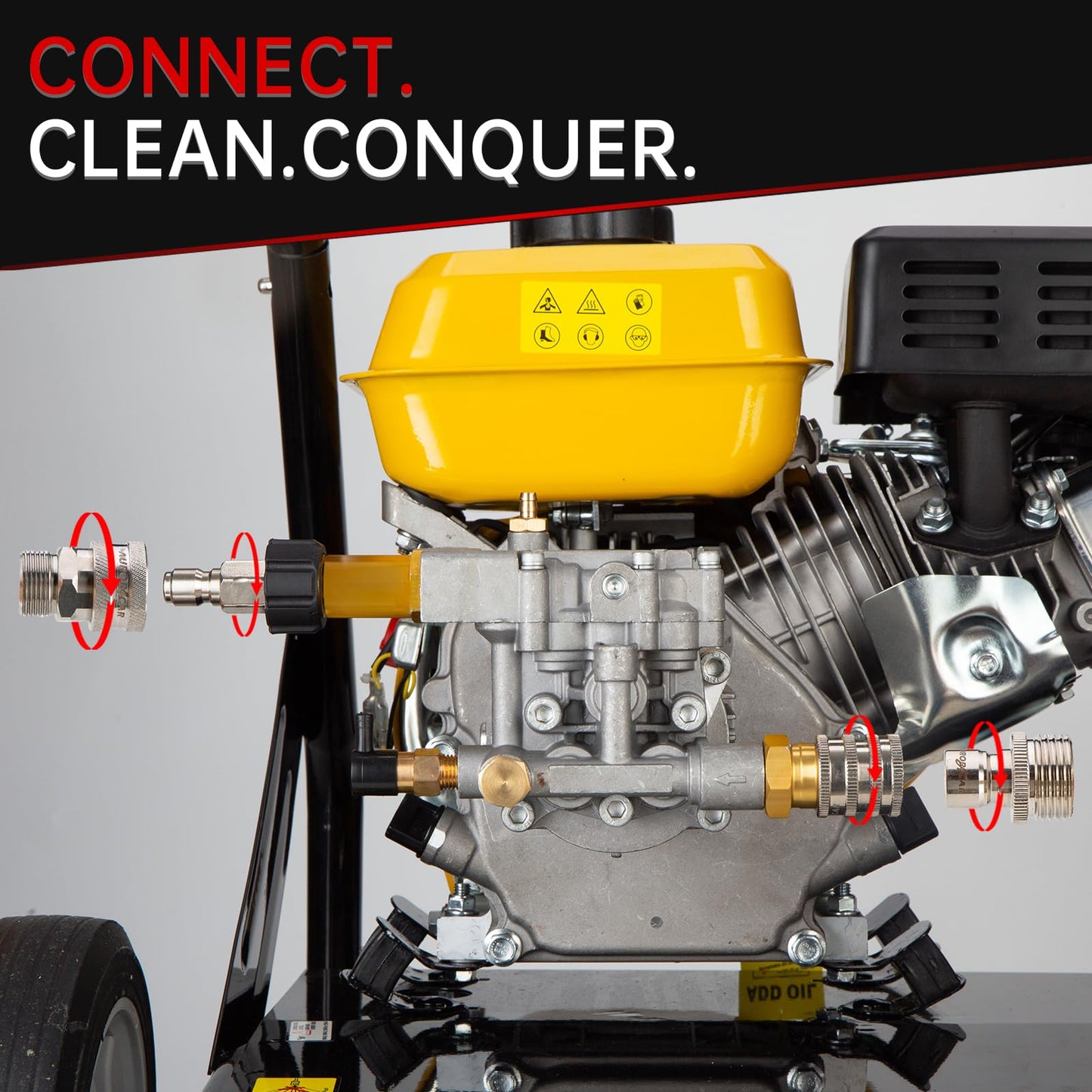 AURORA CAR Pressure Washer Quick Connect Kit, Stainless Steel Pressure Washer Adapter Set, M22-14mm Swivel to 3/8" Quick Connect Fittings, 3/4 Inch Hose Fittings, 8 Pack