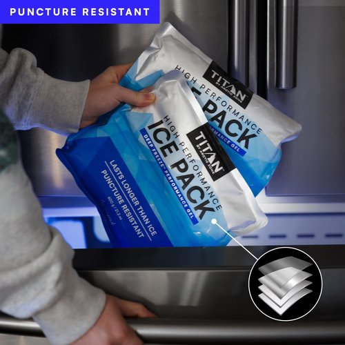 Arctic Zone Titan Deep Freeze Ice Pack - 600g High-Performance, Puncture-Resistant Cold Pack (2 Pack)