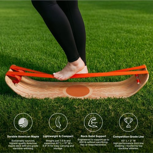 GIBBON SlackBoard | GiBoard Balance Board for Kids & Adults - Versatile Core Trainer for Home Gym & Yoga