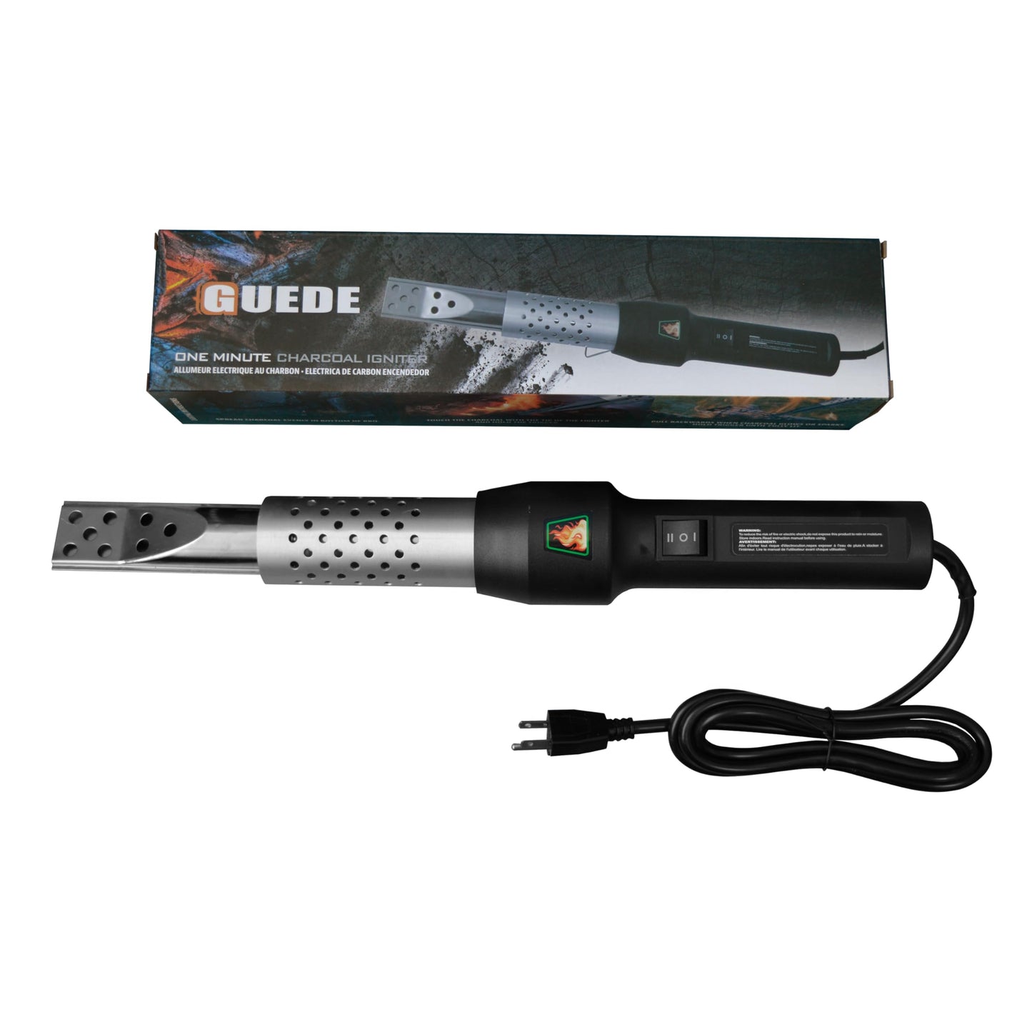 GUEDE One Minute Igniter Electro-Torch Fire Starter, Electric Charcoal Starter and Lighter, BBQ Smoker, Grill Starter, Super Heated Air with Built-In Blower