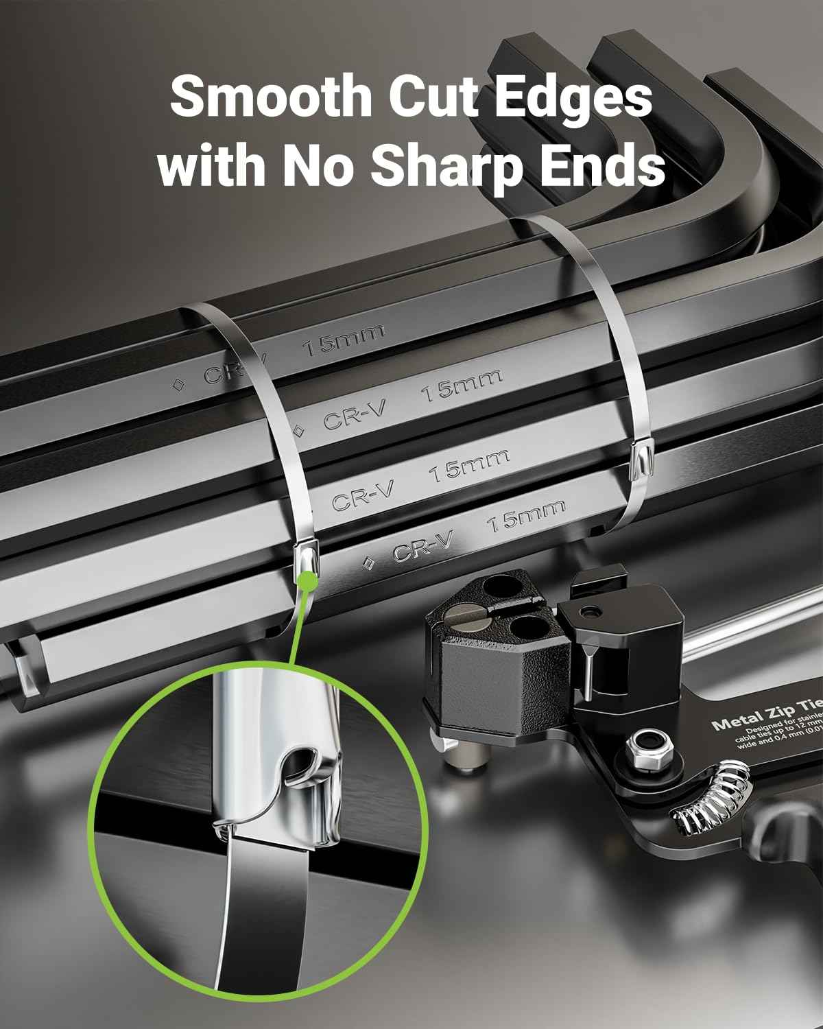 LEENUE Metal Zip Tie Tool, Heavy Duty Zip Tie Cutter, Fasten and Cut Stainless Steel Cable Ties, for Outdoor Chain Link Fence Ties, Exhaust Pipe and Cables, Black