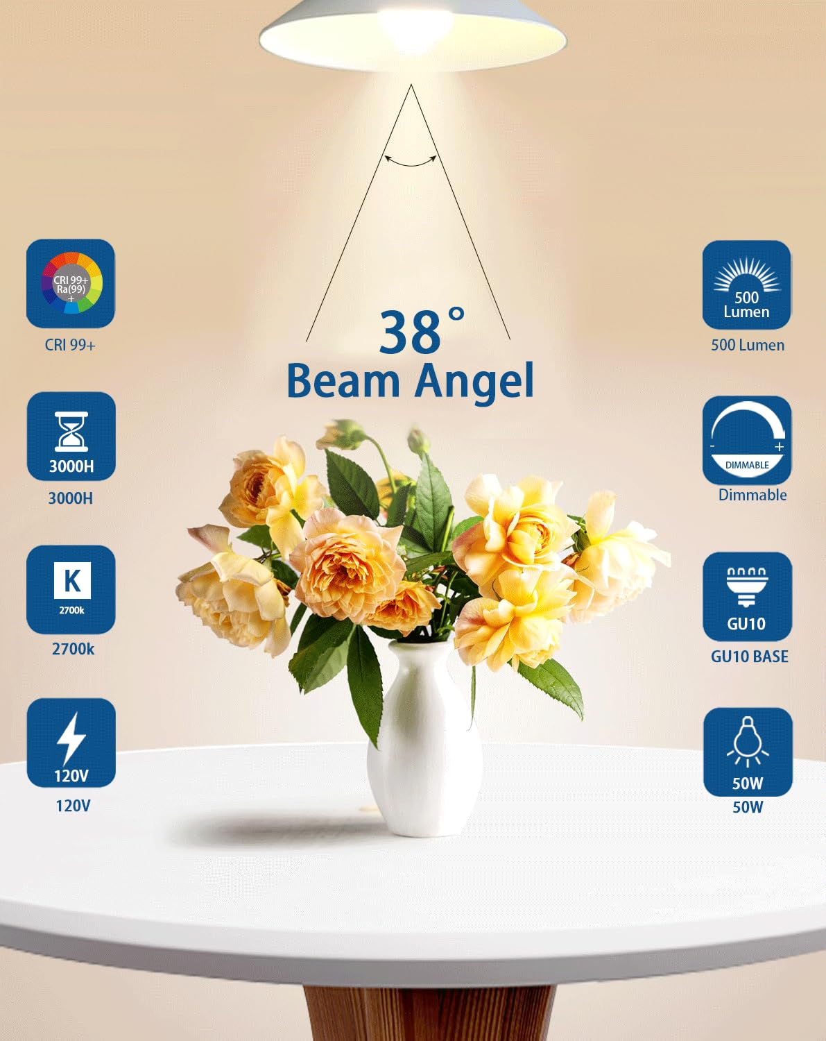 RAGFOZ GU10 Halogen Light Bulb 50W 120V,Tlffggl024 Uv Bulb, GU10+C, MR16 Light Bulb for Candle Warmer Lamp, Dimmable, 2700K Warm White for Reflector Track Lighting, Recessed Lighting