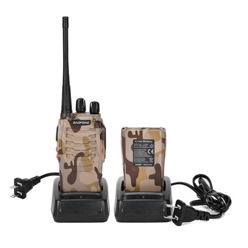 BAOFENG BF-888S Walkie Talkie 16 Channel Walkie Talky Rechargeable Handheld Radio Long Range for Adults with Earpieces, for Cruise Hunting Skiing Two Way Radios (6Pack,Desert Camouflage)