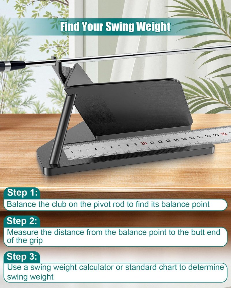 DYVBXS Golf Club Ruler Fitting Tool – Length Measuring Aid, Club Head Angle Adjustment & Swing Weight Balance Scale for Club Repair and Fitting