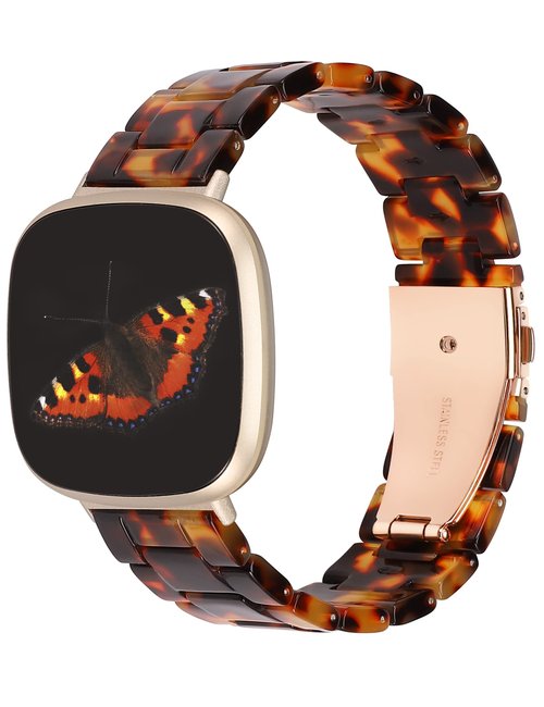 Wearlizer Resin Band Compatible with Fitbit Versa 4 Bands for Woman/Versa 3/Sense 2/Sense Bands Women Men, Cute Fashion Lightweight Wristband Strap Accessories