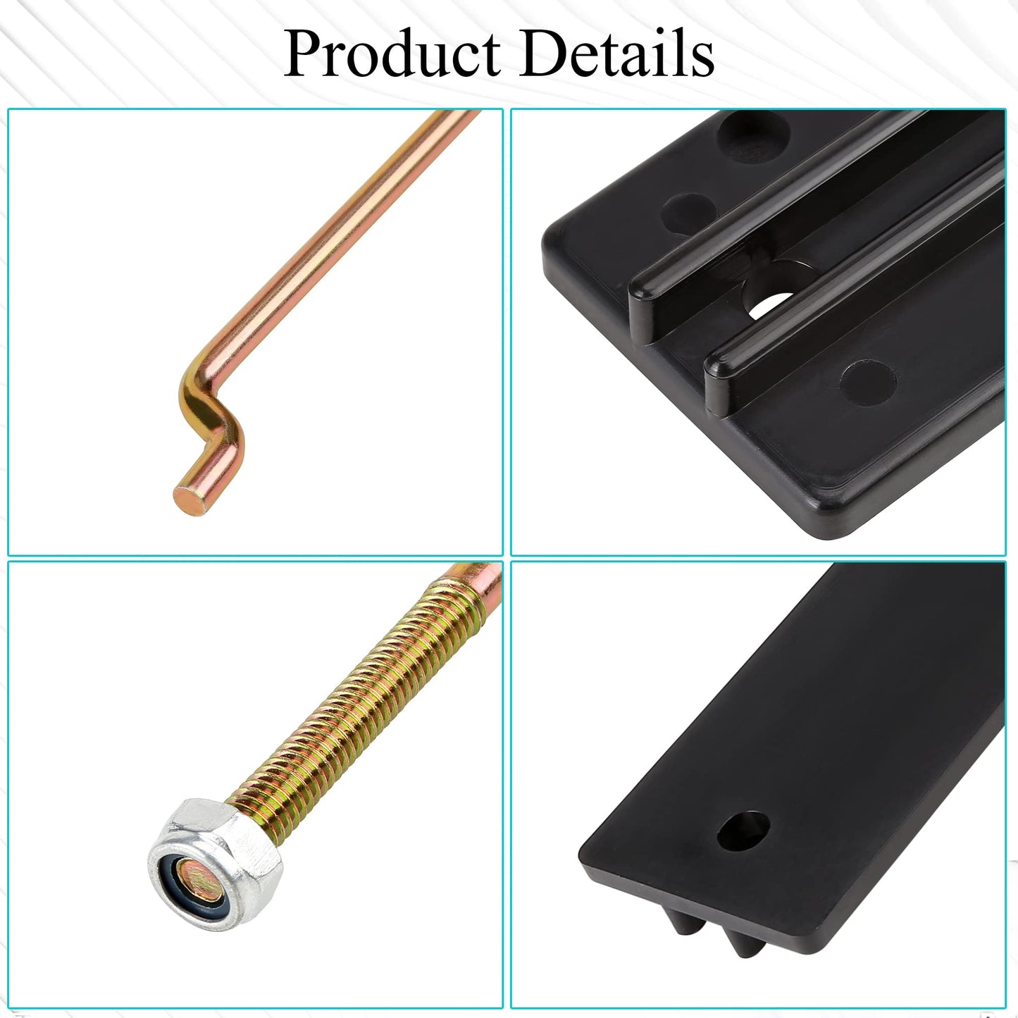 10L0L Golf Cart Battery Hold Down Plate and Rod Kit for Club Car DS & Carryall Electric Model Vehicles 1998-2005 OEM 101090801 1013683 W/Washer & Nuts
