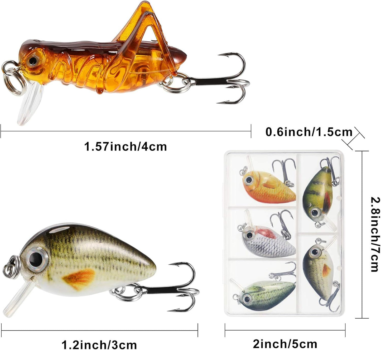 Skylety Mini Fishing Lures - 10-Piece Hard Bait Set for Freshwater & Saltwater | Ideal for Trout, Bass, Perch