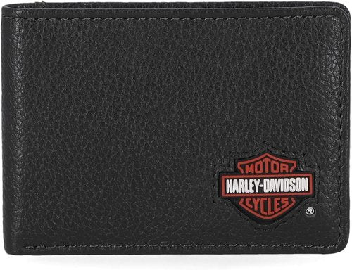 Harley-Davidson Genuine Leather RFID Blocking Wallet - Stylish Design for Secure Storage