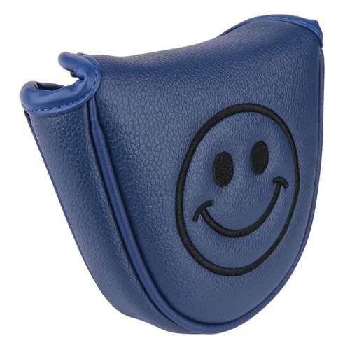 Golf Club Mallet Putter Head Cover Soft Leather with Embroidery Magnetic Closure (Blue)