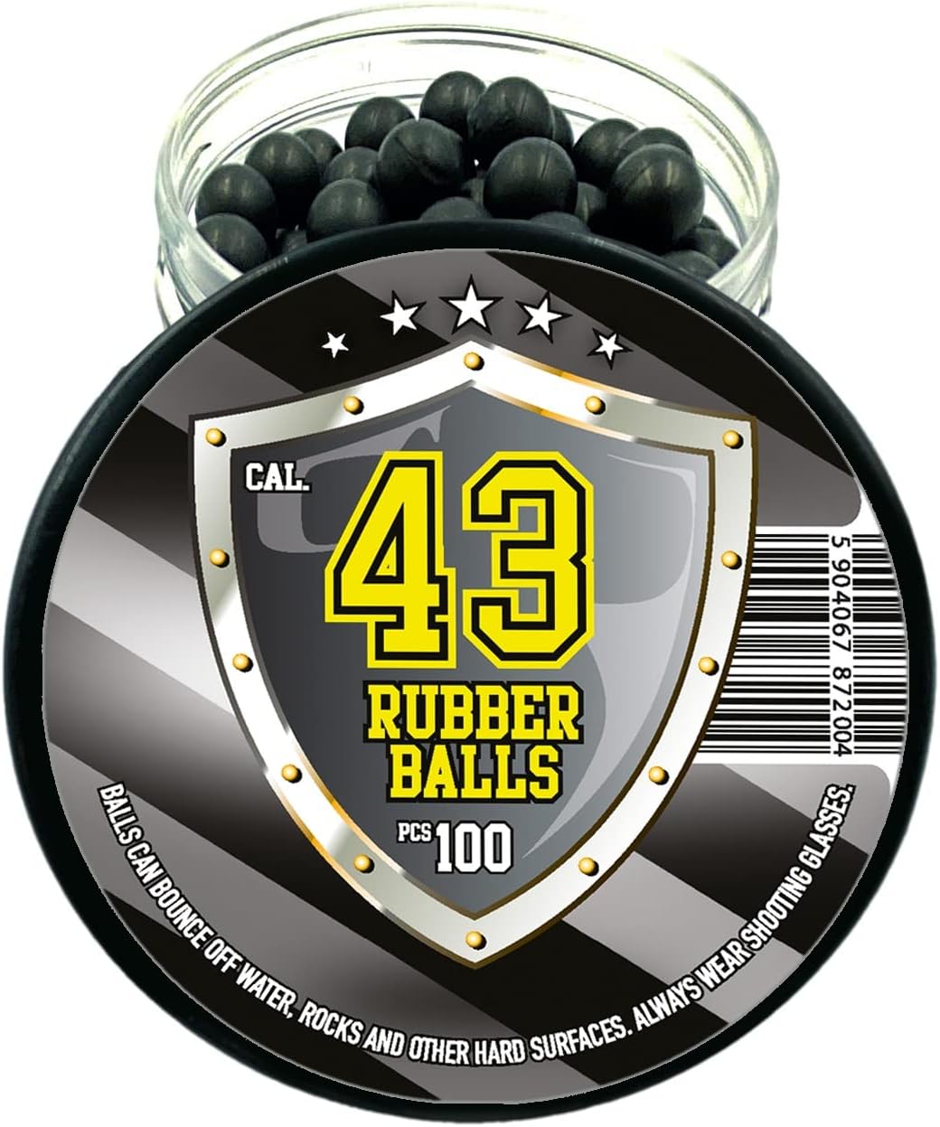 Skiennix .43 Caliber Hard Rubber Balls - 100 Reusable Paintballs for Home Defense & Training